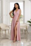 Sukienka maxi SALMA brokat / Różowy