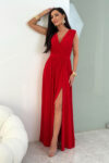 Sukienka wieczorowa SALMA gładka / Czerwony
