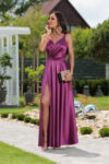 Sukienka maxi MARINA satyna / Plum