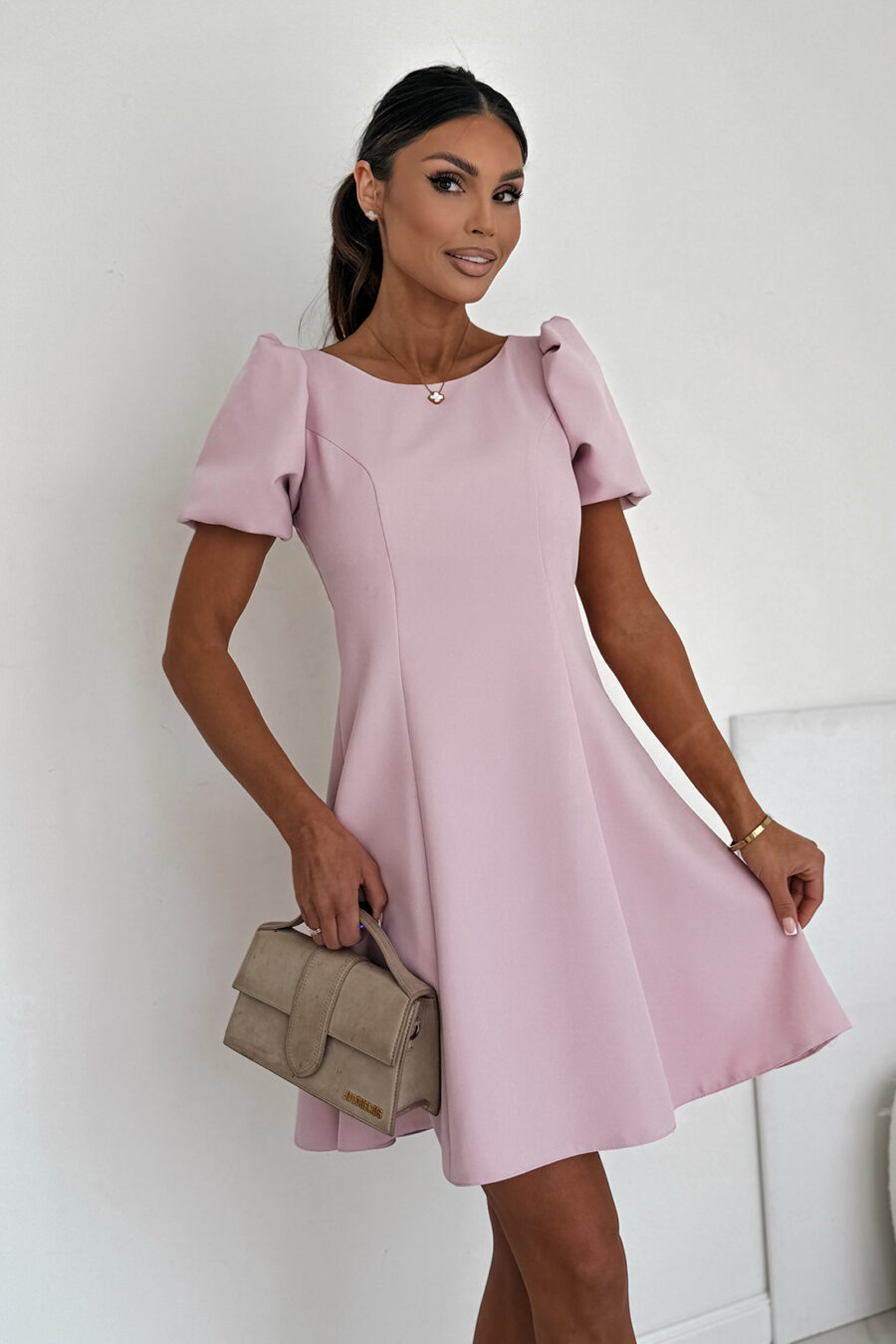 Sukienka mini CHANEL / Pudrowy róż