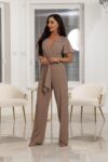 Kombinezon damski z miękkiej dzianiny BEATRICE / Karmel