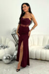 Sukienka wieczorowa KIRA  / Bordowy