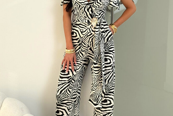 Kombinezon elegancki TRIS / Print zebra