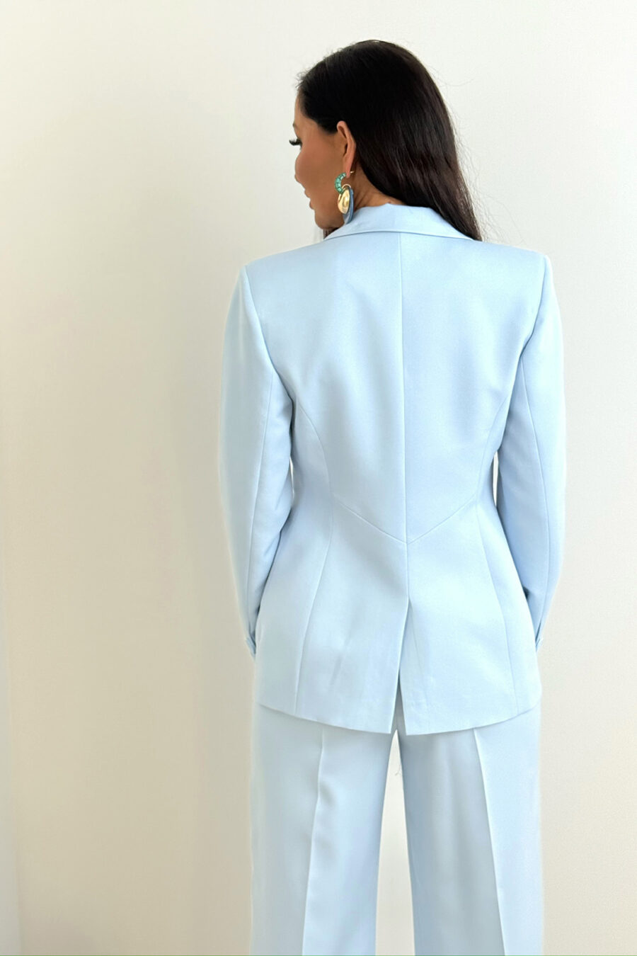 Elegancki garnitur damski MALVA / Błękitny