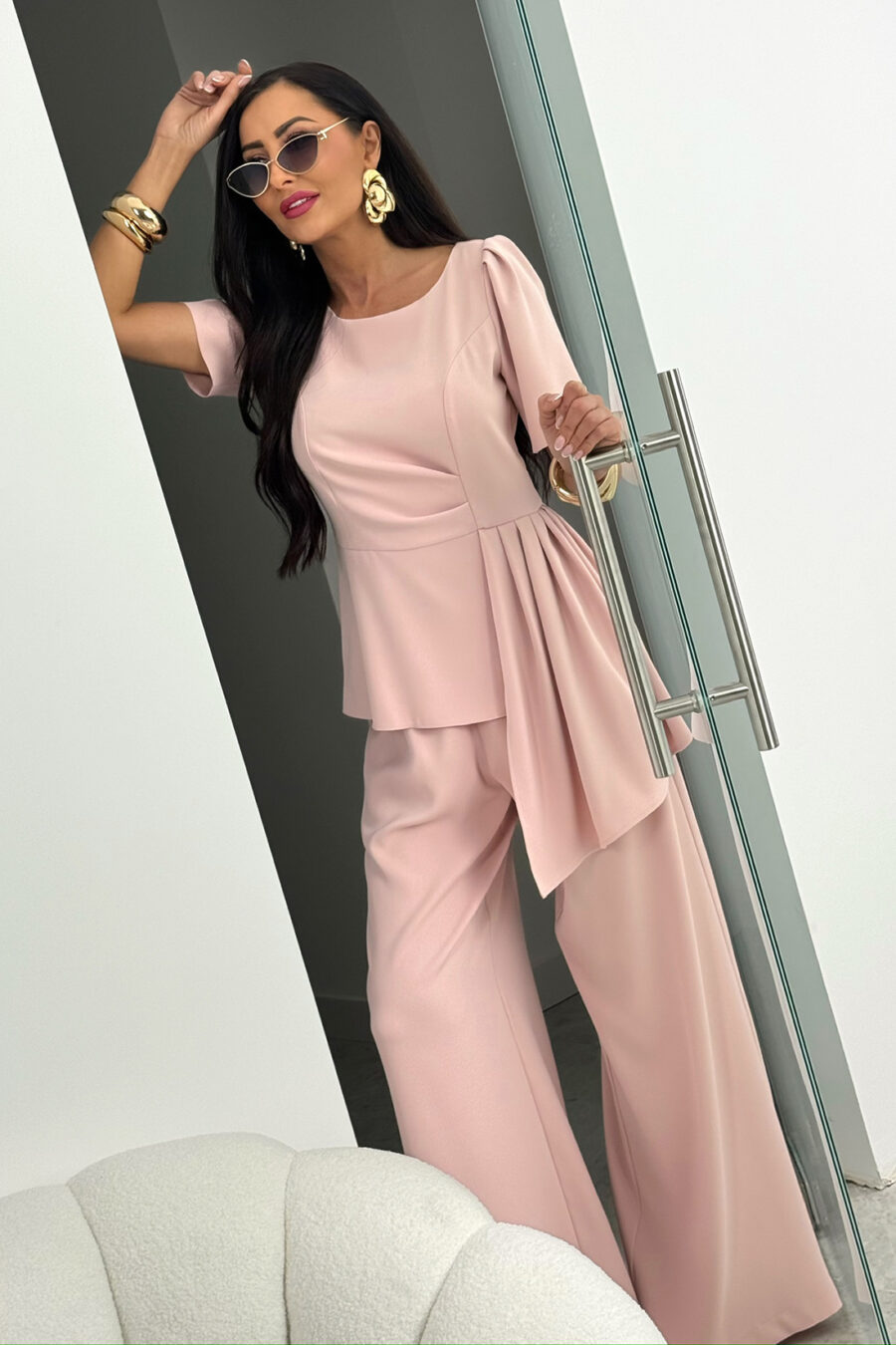 Komplet wizytowy damski ROMA / Pudrowy róż