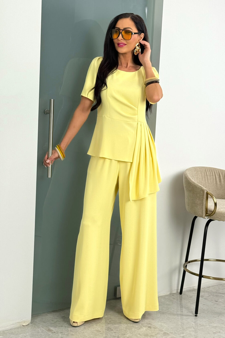 Komplet wizytowy damski ROMA / Żółty