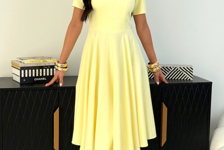 Sukienka RUBI midi Żółty (Butter Yellow)