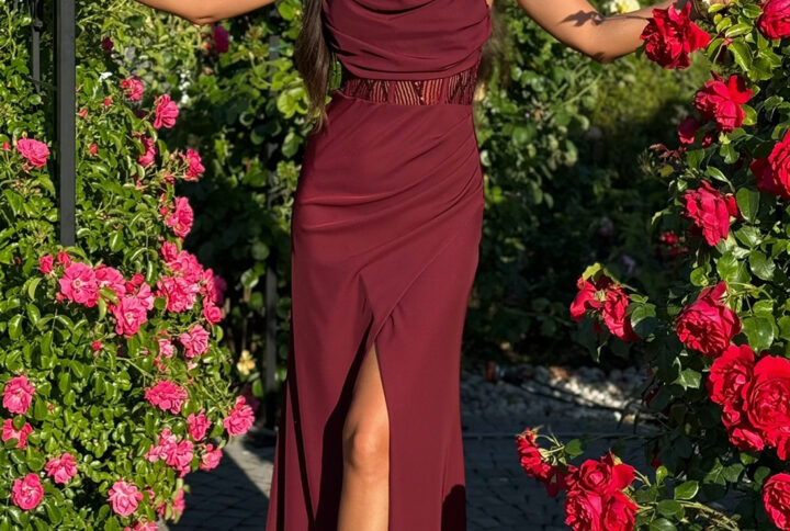 Sukienka wieczorowa KIRA / Bordowy