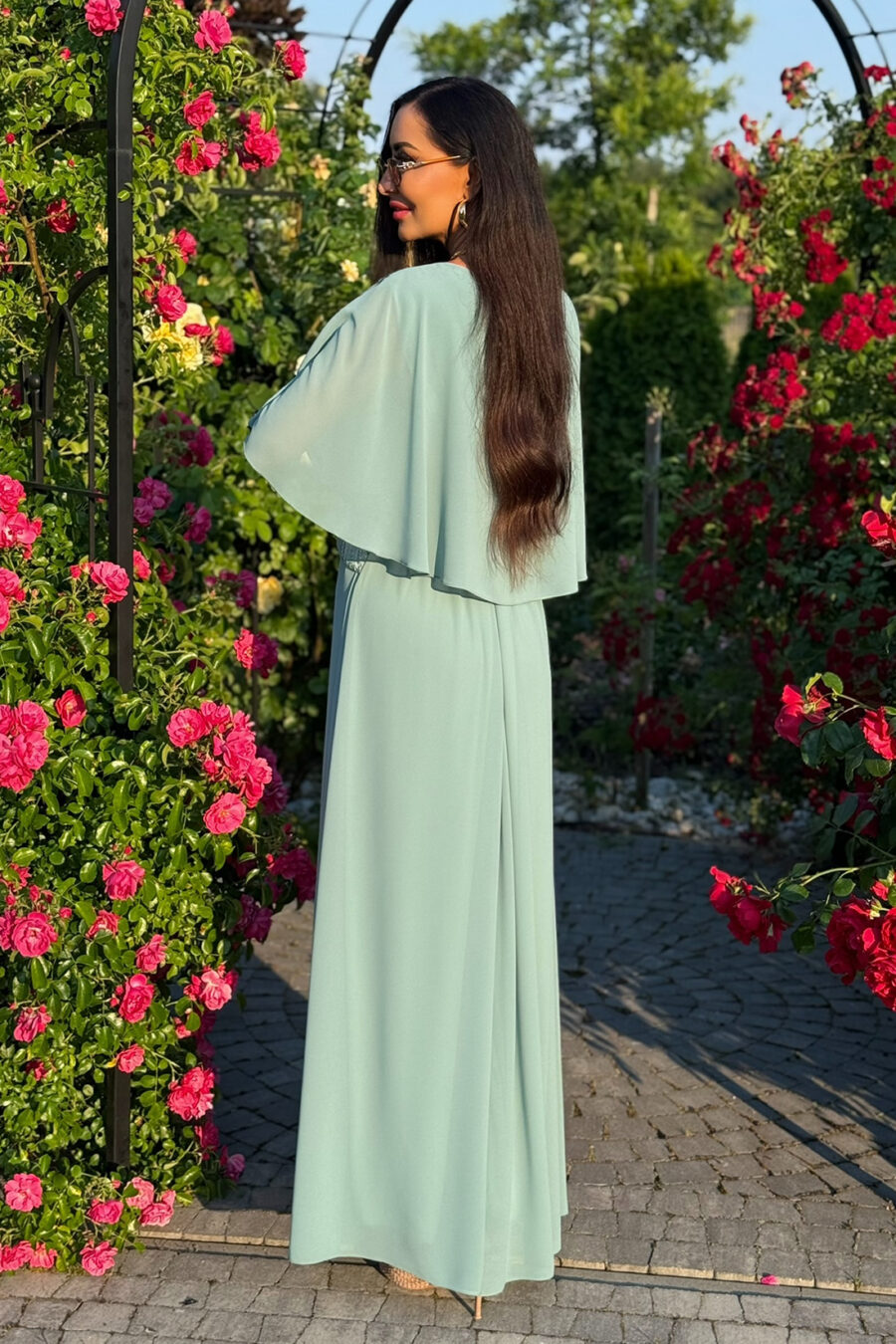 Sukienka Maxi Plus Size – szałwiowa – BH539