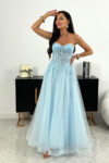 Tiulowa sukienka maxi – baby blue – L1998