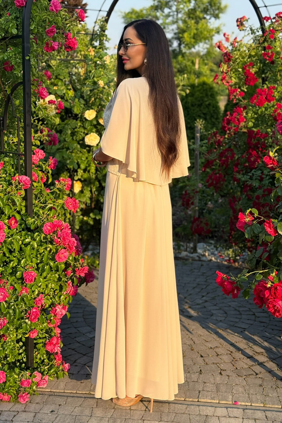 Sukienka Maxi Plus Size – beżowa – BH539