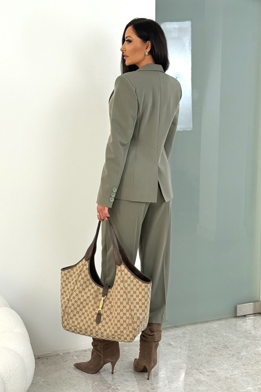 Elegancki garnitur damski MALVA / khaki